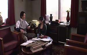 Beautiful Japanese secretary with glasses acquires fucked