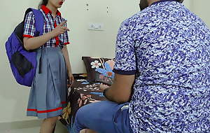 Bro changed her mind right away younger step-sis vacillations teacher uniform in front of him