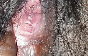 Orgasm of Indian Mature Cute lady with BF- tight hairy snatch deep fingering & close up of G spot & peeing spot etc..