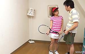Cute Japanese Fuck-off Teen seduce to Creampie Roger by her Coach