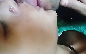 Horny girlfriend giving a kiss ergo lovely with boyfriend added to sucking boobs