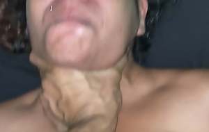 Dirty talking cheating plumper milf choked with an increment of rough DP fuck