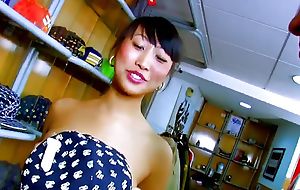Perfect asian pornstar Sharon Lee drilled changeless in ass plus slit