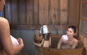 Big Tit Oriental milf Sophia Takigawa in hot bath intercourse on livecam