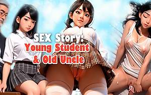 18 Japanese pupil fucked by superannuated guy - uncensored sex story