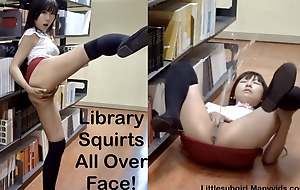 Library Squirts All Over Face!