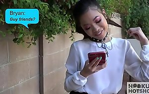 Petite Asian teen meets random guy on dating site for sex