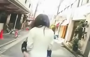Hot Japanese legal age teenager exhibs and gets fucked outdoor