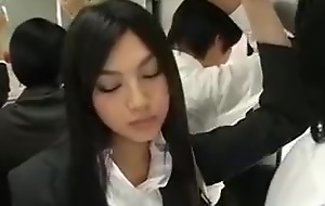 horny Japanese girl sexual harassment to a man primarily train