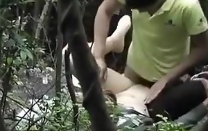 putrescent Chinese couple fuck almost the woods