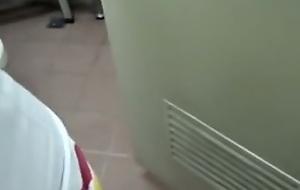 Chinese girl sucking ramrod almost public washroom