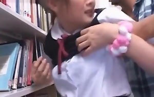 Asian schoolgirl tit fucked hardcore in the library