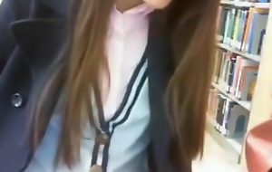 Another pellicle with this young Japanese teen girl riding a overheated sex-toy in a public library. With amateur intercourse videos