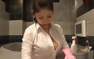 Japanese big tits hotel maid drilled at order