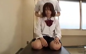 Sex-crazed Asian schoolgirl with a dazzling ass gets pleased by