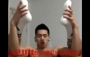 Asian boy cum exceeding webcam
