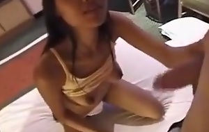 Hawt dark external bush-league Thai woman girl gives me dazzling blowjob increased by rides my blarney on top. I couldn't talk out of myself increased by fucked her everlasting in from behind for fifty bucks in cash.