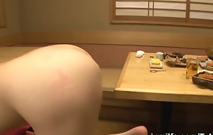 Akiho Yoshizawa erotic Asian kitchen milf surrounding hot threesome