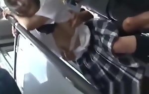 japanese Student Ambushed on A Bus Fucked Hard concerning Public