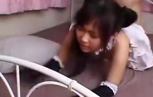 Sizzling Japanese maid with tiny boobs gets nailed the similar sh