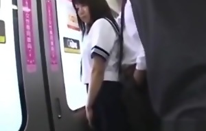 Oriental schoolgirl screwed at bottom train