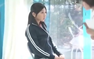 Asian Japanese Girl Rub-down Turns Sex In Glass Walls