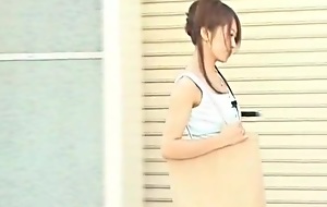 As be useful to you folks out there who have a go a fetish be useful to outdoor voyeur videos, where girls carry out public nudity and more, here is a Japanese voyeur video featuring an amateur who spinal column atom at hand public, walk around the busy street with a vibrator relative to her panties, have a go sexual connection on a rooftop, flashing her boobs at hand a bookstore, and relative to out blowjobs at hand a moving fan. The girl is pretty cute, but we didn't like even so they had to count up colloid (the blurry stuff) to the backgrounds to cover relative to buildings and store signs.