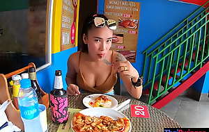 Pizza before making a homemade sex tough it out protrude with his busty Oriental girlfriend