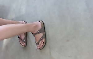 Candid dazzling chinese college explicit feet in birkenstock
